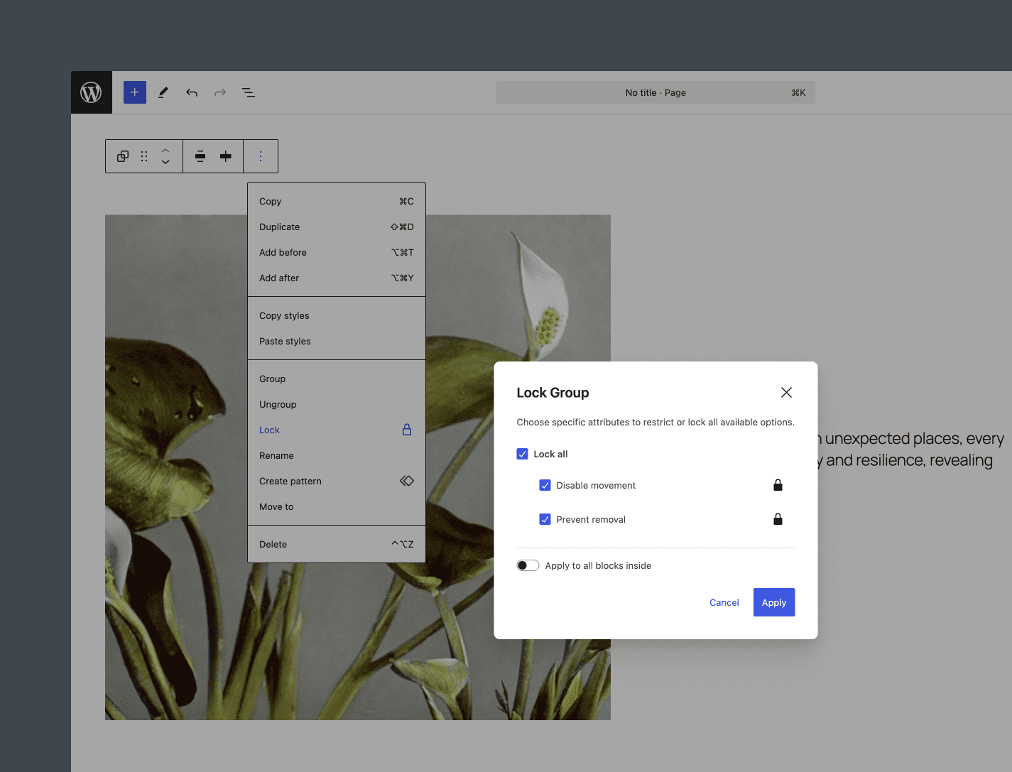 Cuplikan: Cara mengunci blok WordPress dan mencegah pembukaan kunci