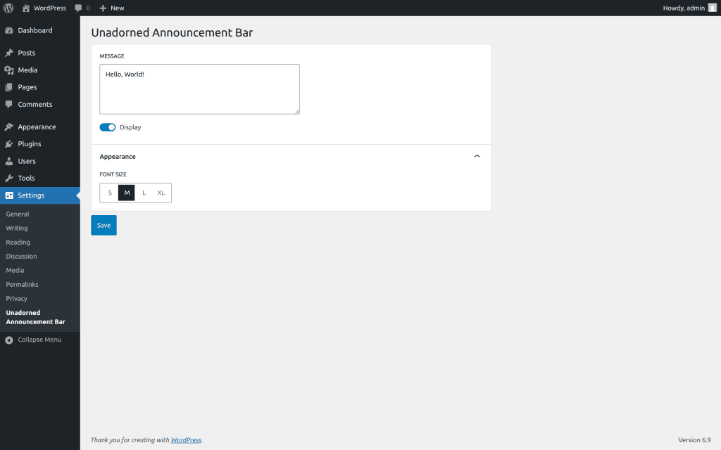 Cara menggunakan DataForm untuk membuat halaman pengaturan plugin