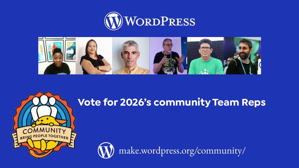 Pilih Perwakilan Tim Komunitas WP kami untuk tahun 2026.